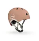 Preview: Scoot & Ride LED-Helm Größe XXS - mocha – Mocha mit LED-Licht